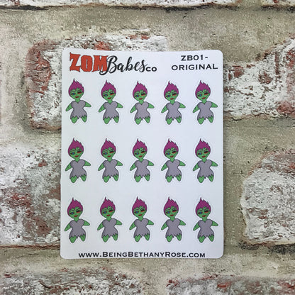 The original handrawn Zombabe sticker for planners (ZB01)