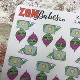 Laptop / Blogging Zombabe sticker for planners (ZB04)