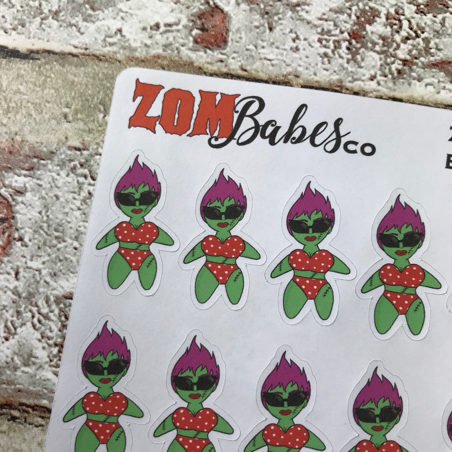 Summer / bikini  Zombabe sticker for planners (ZB22)