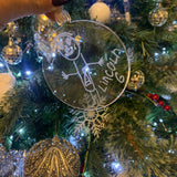 Christmas Bauble personalised with your childs drawing (42 colours available) (Acrylic)