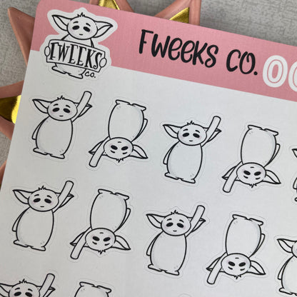 Me please / Waving Fweeks Character  planner stickers / Happy Planner / Filofax / Passion Planner etc  (0006)