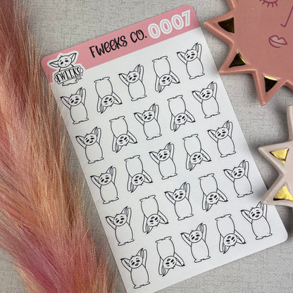 Cheering / Yay Fweeks Character  planner stickers / Happy Planner / Filofax / Passion Planner etc  (0007)