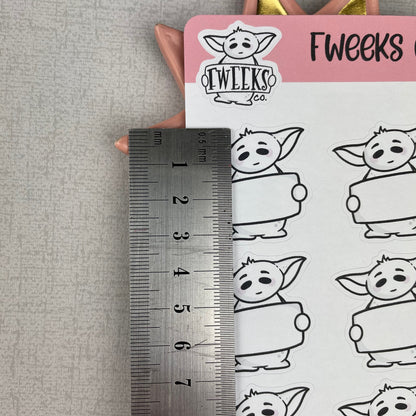 Blank Sign Fweeks Character  planner stickers / Hobonichi / Print Pression / Passion Planner etc  (0008)