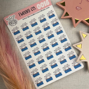 Swimming / Summer / Holiday Fweeks Character Planner Stickers / Happy Planner / Hobinich / TN etc (0018)