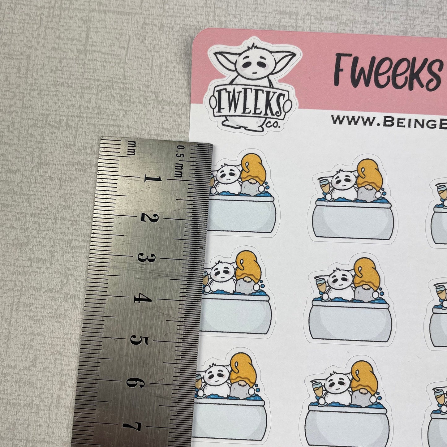 Hot tub / celebration Fweeks Character Planner Stickers / Happy Planner / Hobinich / TN etc (0021)