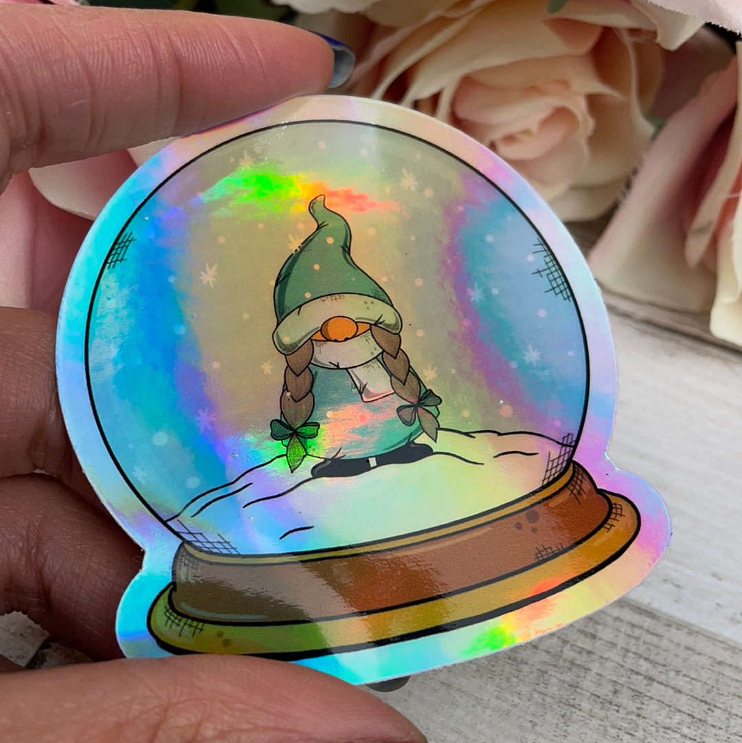 Holographic Vinyl Sticker - Chip Snowglobe