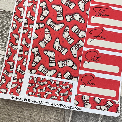One sheet week medium passion planner stickers - Stockings! (DPD2344)