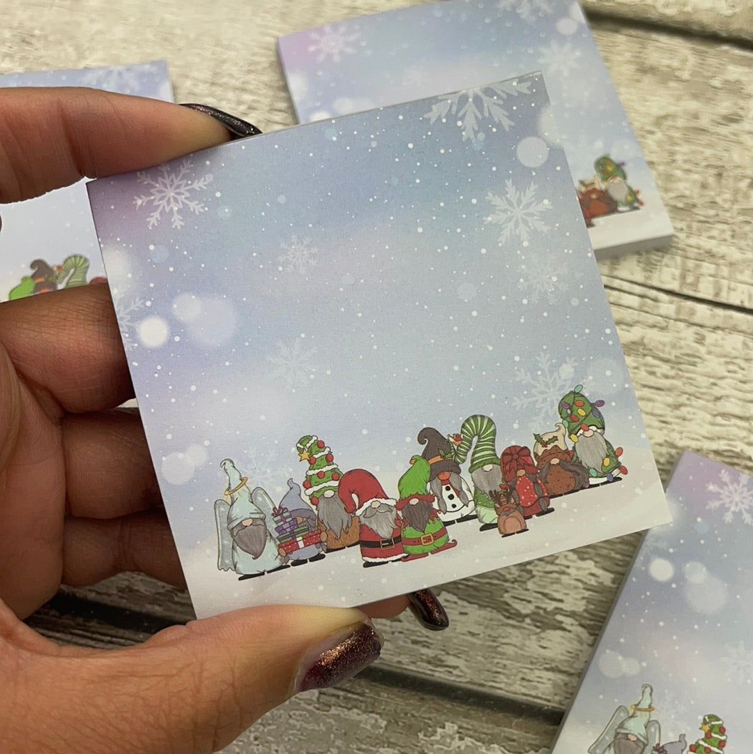 Small Memo Note Pad - Christmas Gonk Snowflakes