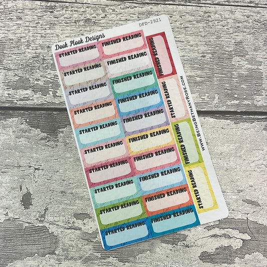 Start / Finished books reading  tracker stickers (DPD-2921)