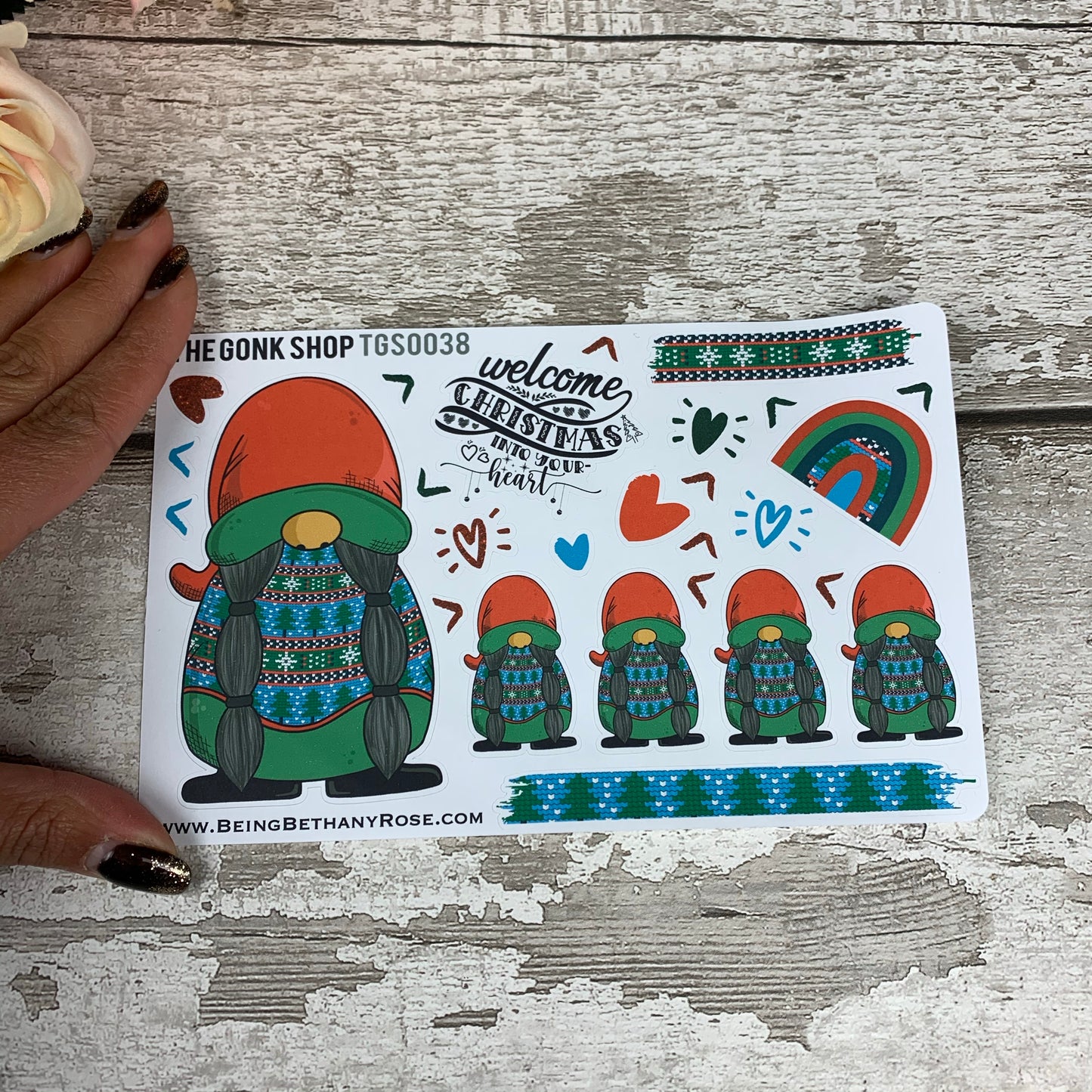 Christmas Jumper Gonk Stickers - Gretel (TGS0038)