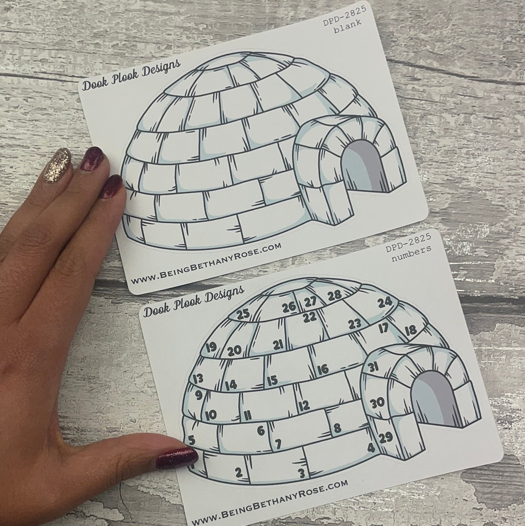 Bullet Journal Style Igloo monthly tracker sticker (DPD2825)