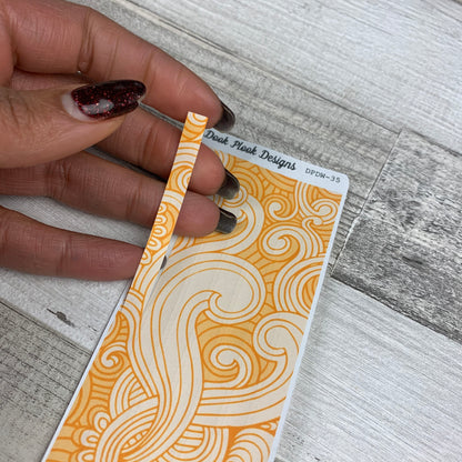 Passion Planner Hour Cover up / Washi strip stickers Yellow Swirl (DPDW-35)