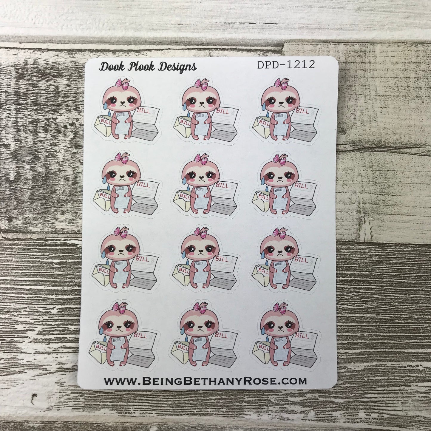 Sloth Bill Stickers (DPD1212)