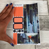 (0092) Passion Planner Daily stickers - Orange Umbrella