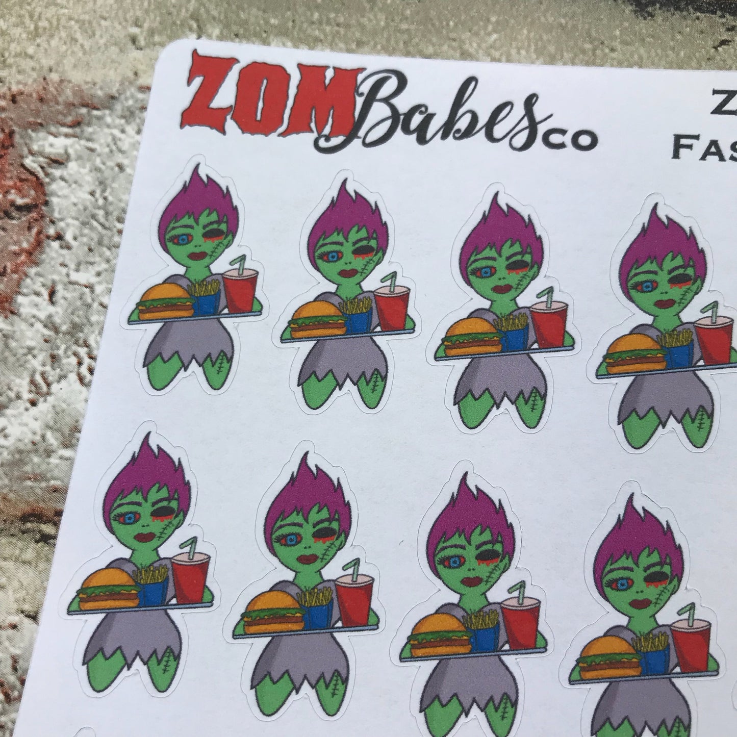 Fast Food / Burger Zombabe stickers (ZB29)