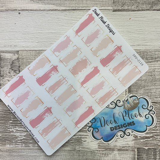 Blush paint brush stroke header stickers (DPD2126)