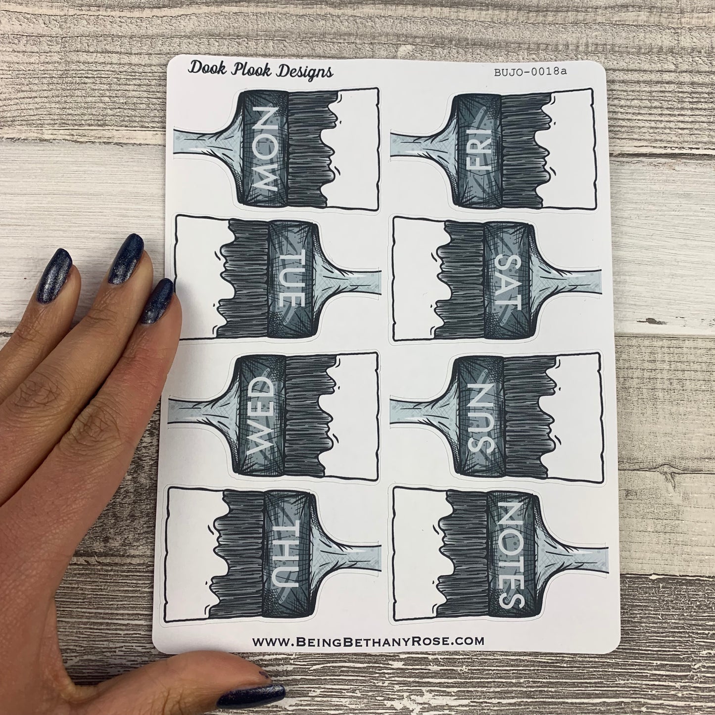 Paint Brush Weekly spread sticker for bullet journals (BUJO-0018)