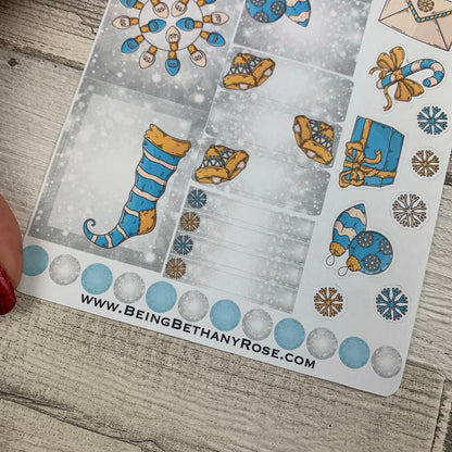 Christmas blue decorative stickers (DPD1514)