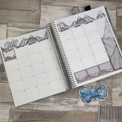 Handdrawn Mountains (can change month) Monthly View Kit for the Erin Condren Planners