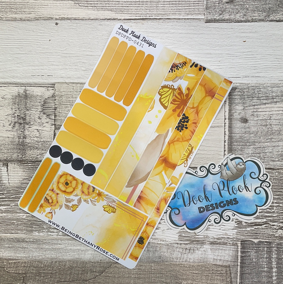 (0431) Passion Planner Daily stickers - Yellow Flower Burst