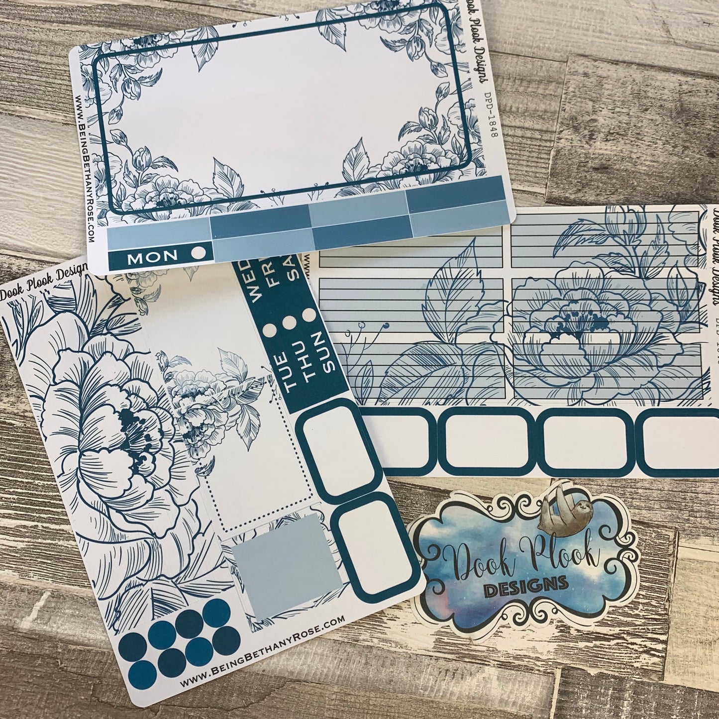 Blue Floral Passion Planner Week Kit (DPD1848)