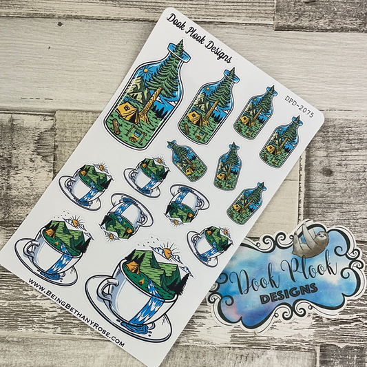 Camping / Mountains / wanderlust stickers  (DPD2075)