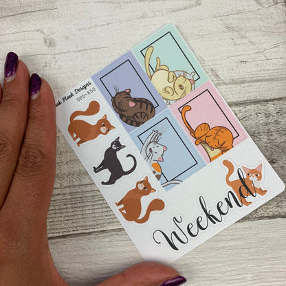 Cat week sticker set for Erin Condren Horizontal (DPD850)