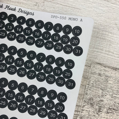 Quarter inch date dot stickers (DPD550)