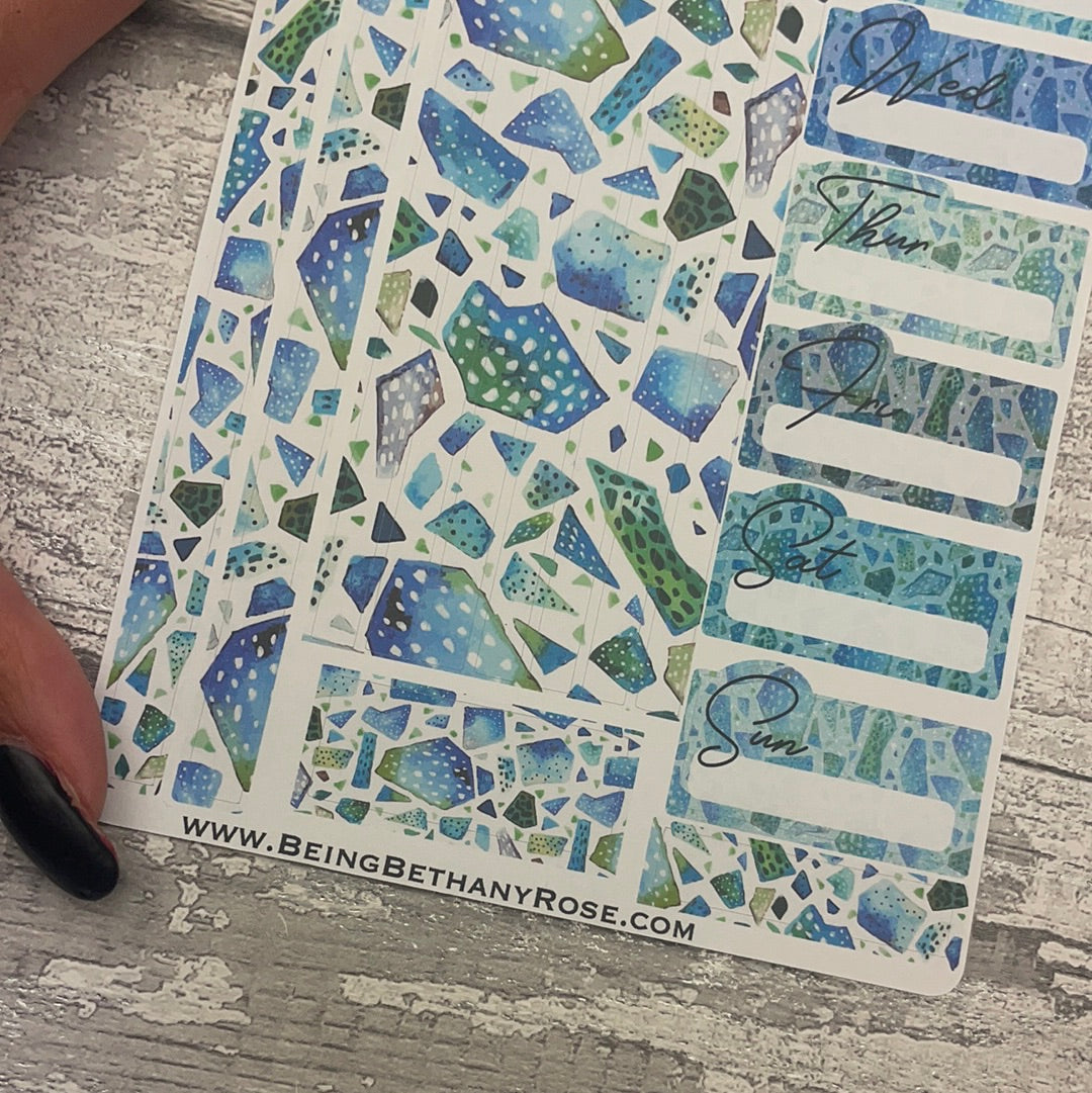 Lydia Ice Terrazzo - One sheet week planner stickers (DPD2817)