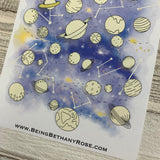 Bullet Journal Style Space monthly tracker sticker (Bujo002)