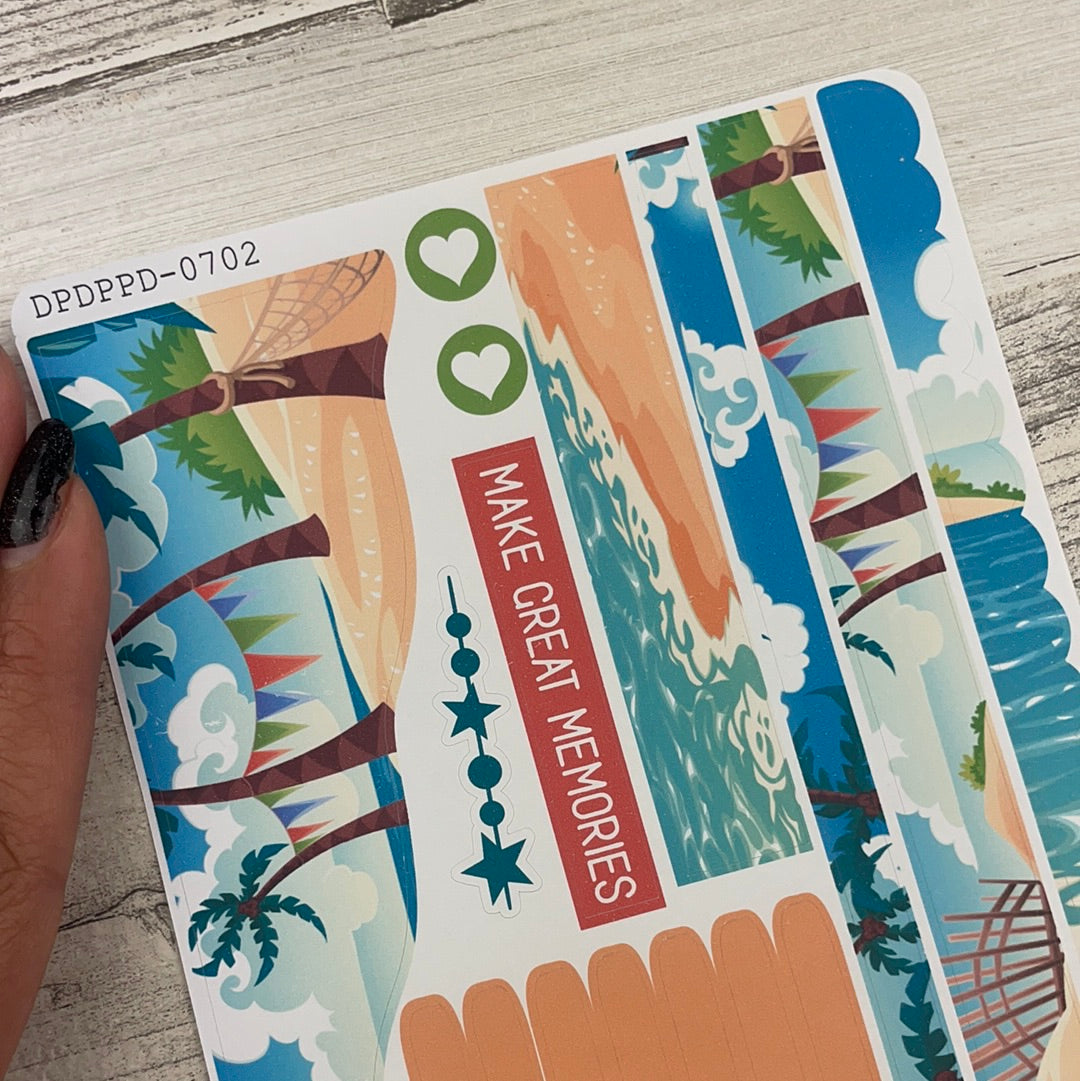 (0702) Passion Planner Daily Wave stickers - Beach Life