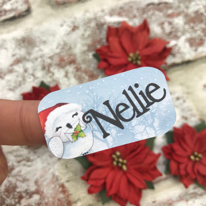 Personalised kids / adults Christmas Present Labels. (47 Owl)