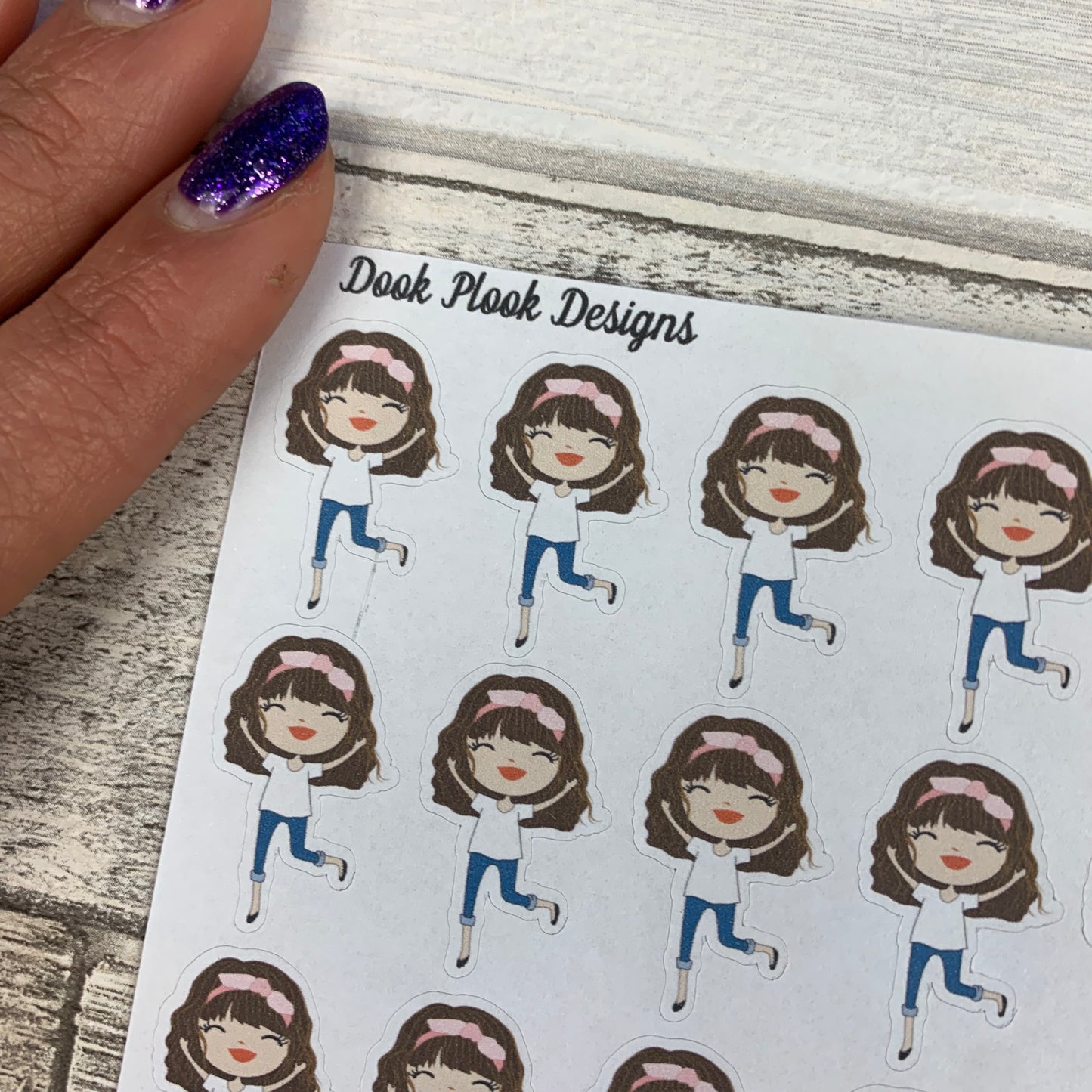 White Woman - Happy / Cheer Stickers (DPD1414)