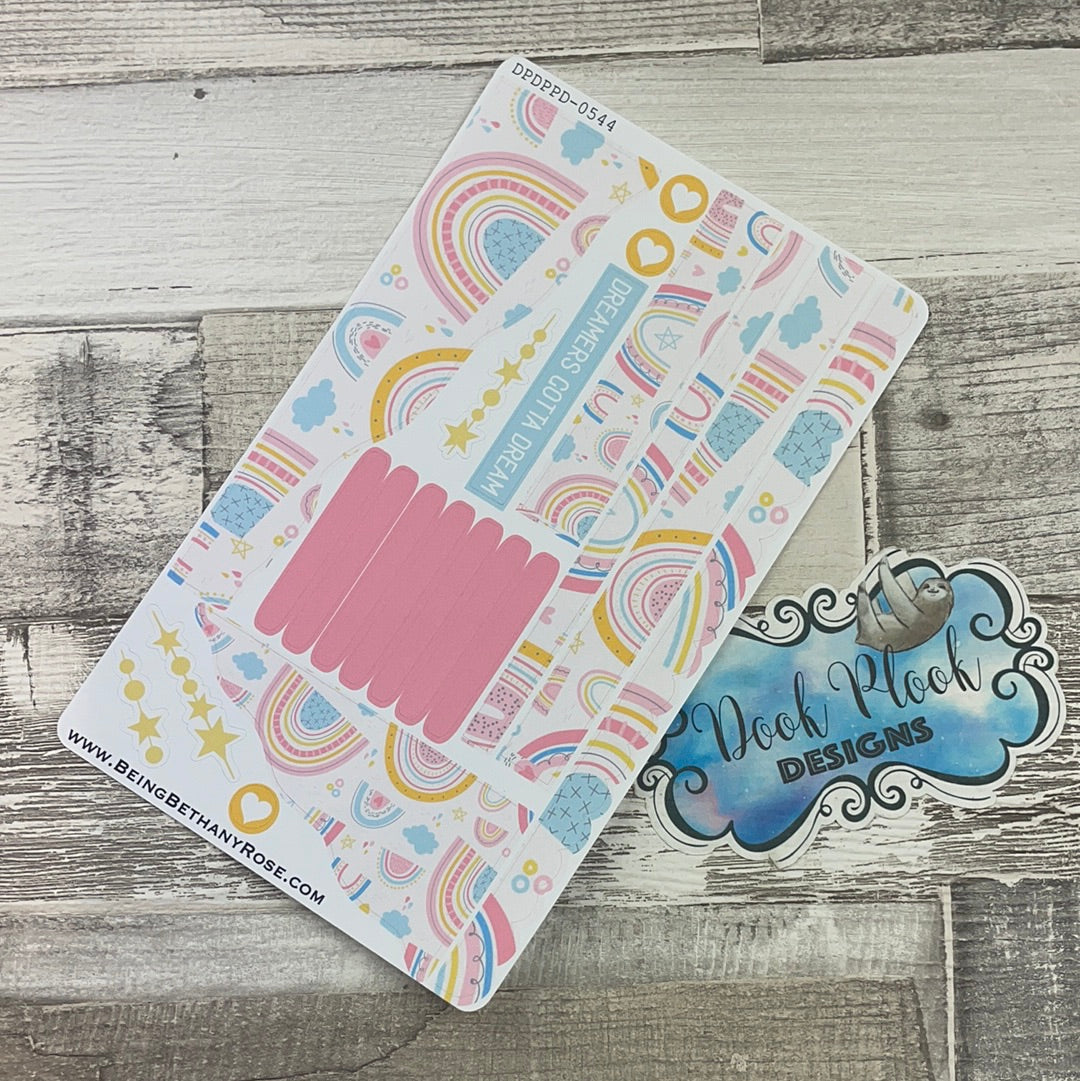 (0544) Passion Planner Daily Wave stickers - Delta's Rainbow Faded