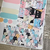 (0315) Passion Planner Daily stickers - Peeping Cats