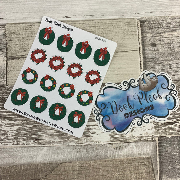 Christmas wreath stickers (DPD304)
