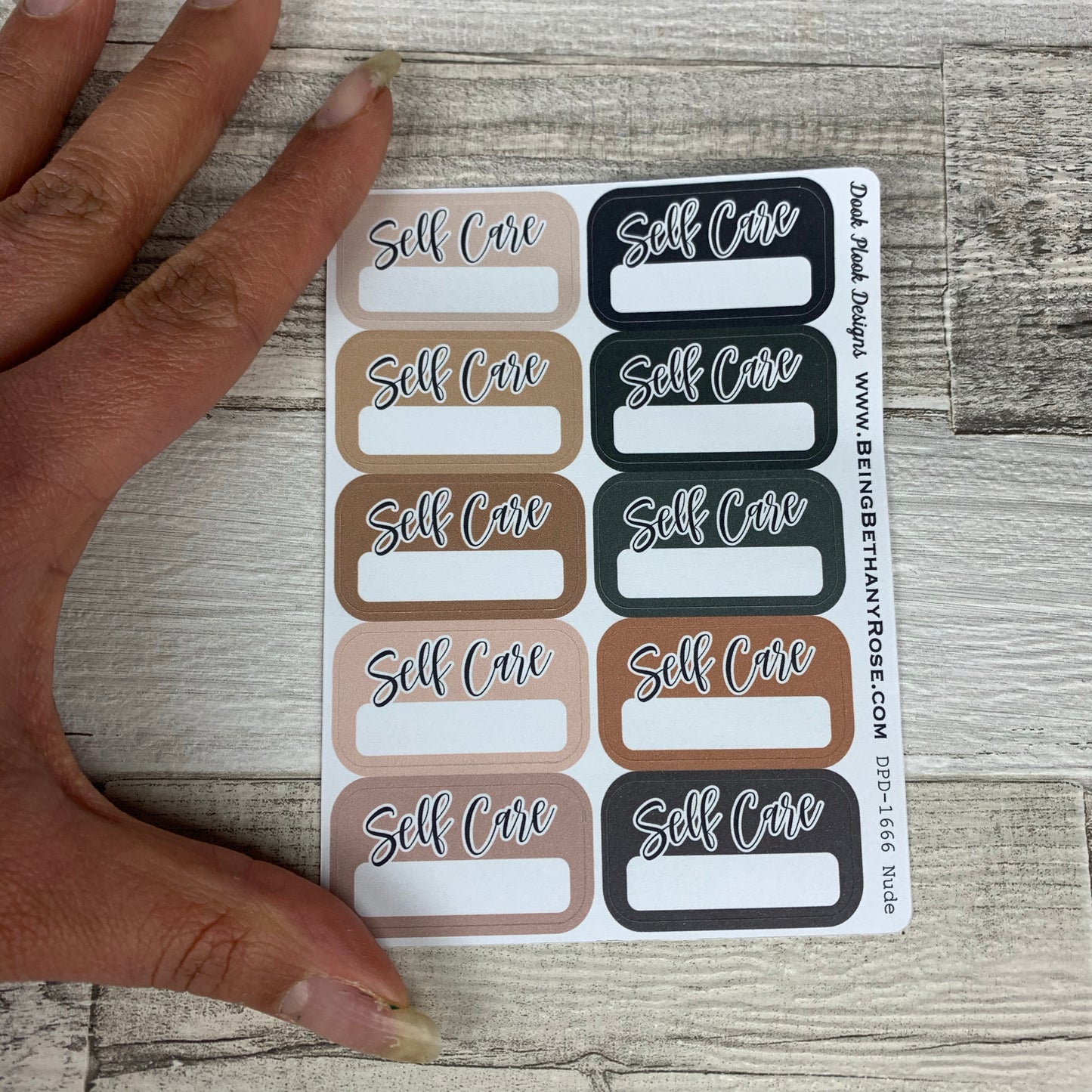 Selfcare boxes stickers Nude colour (DPD1666)