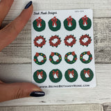 Christmas wreath stickers (DPD304)