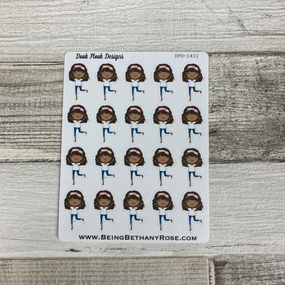 Black Woman - Happy / Cheer Stickers (DPD1411)