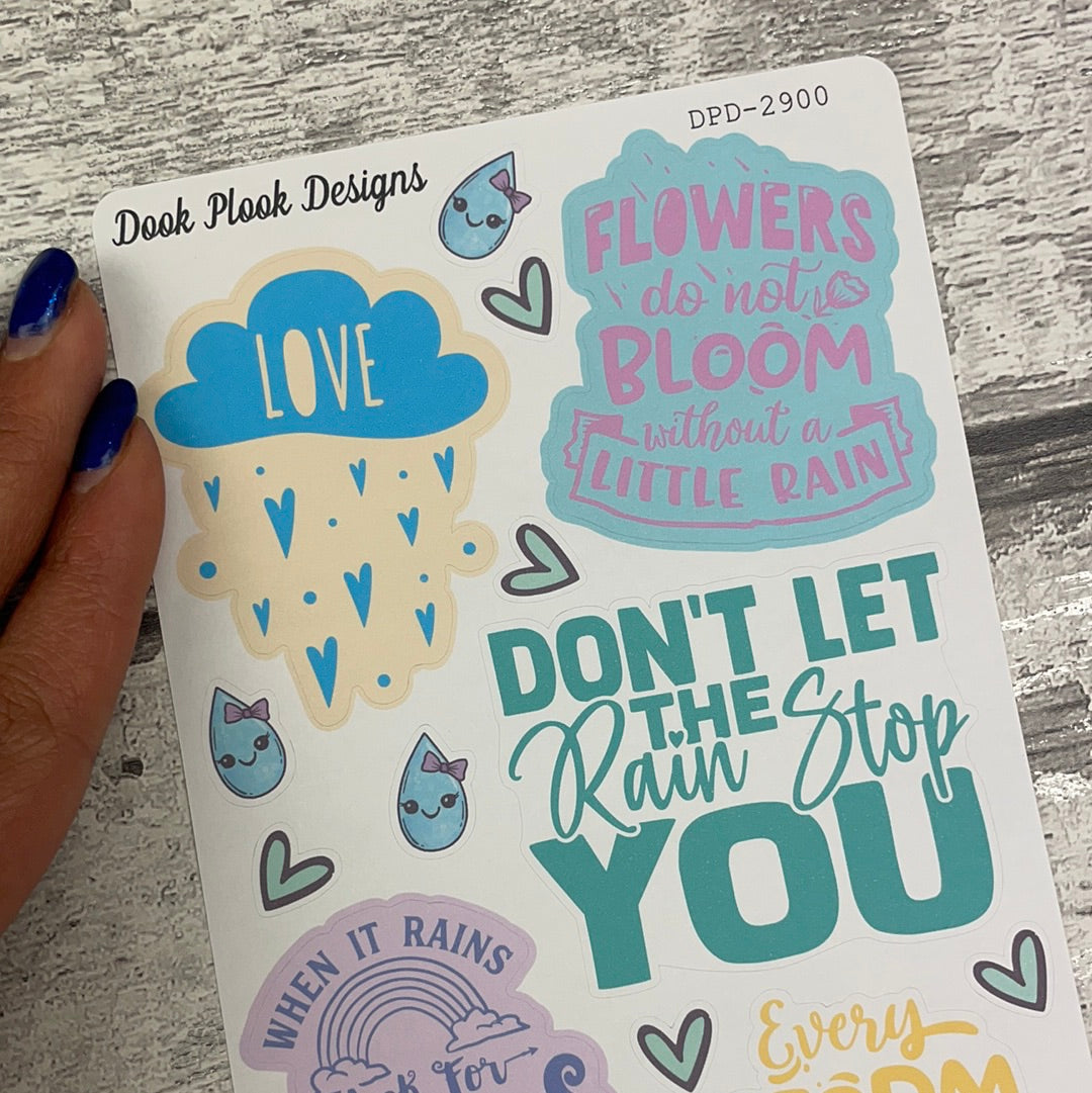 Bliss April Shower Quote Stickers Journal planner stickers (DPD2900)