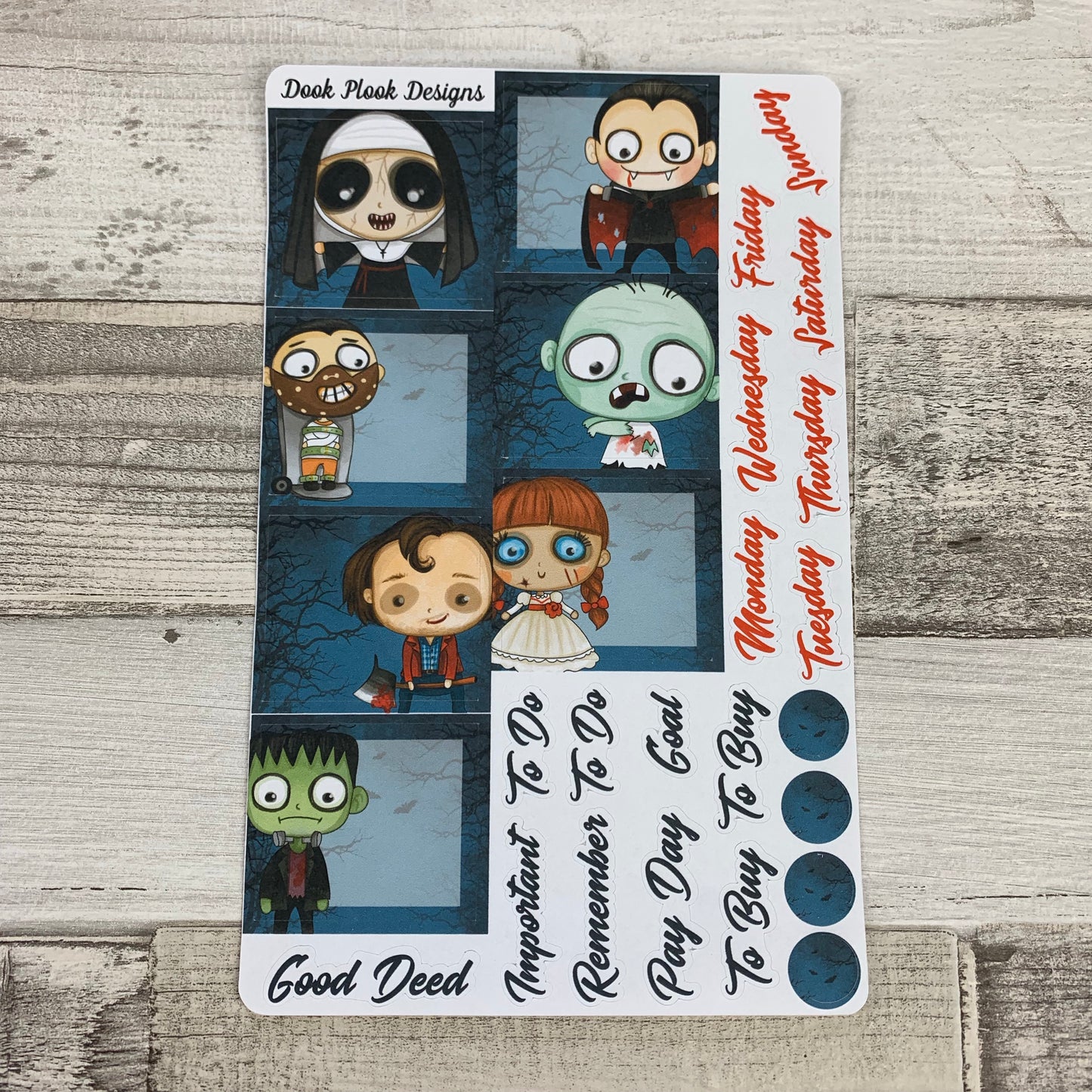 Horror (can change month) Monthly View Kit for the Erin Condren Planners