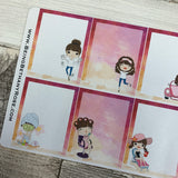 Mixed character White Woman Full Box Stickers (DPD1426)