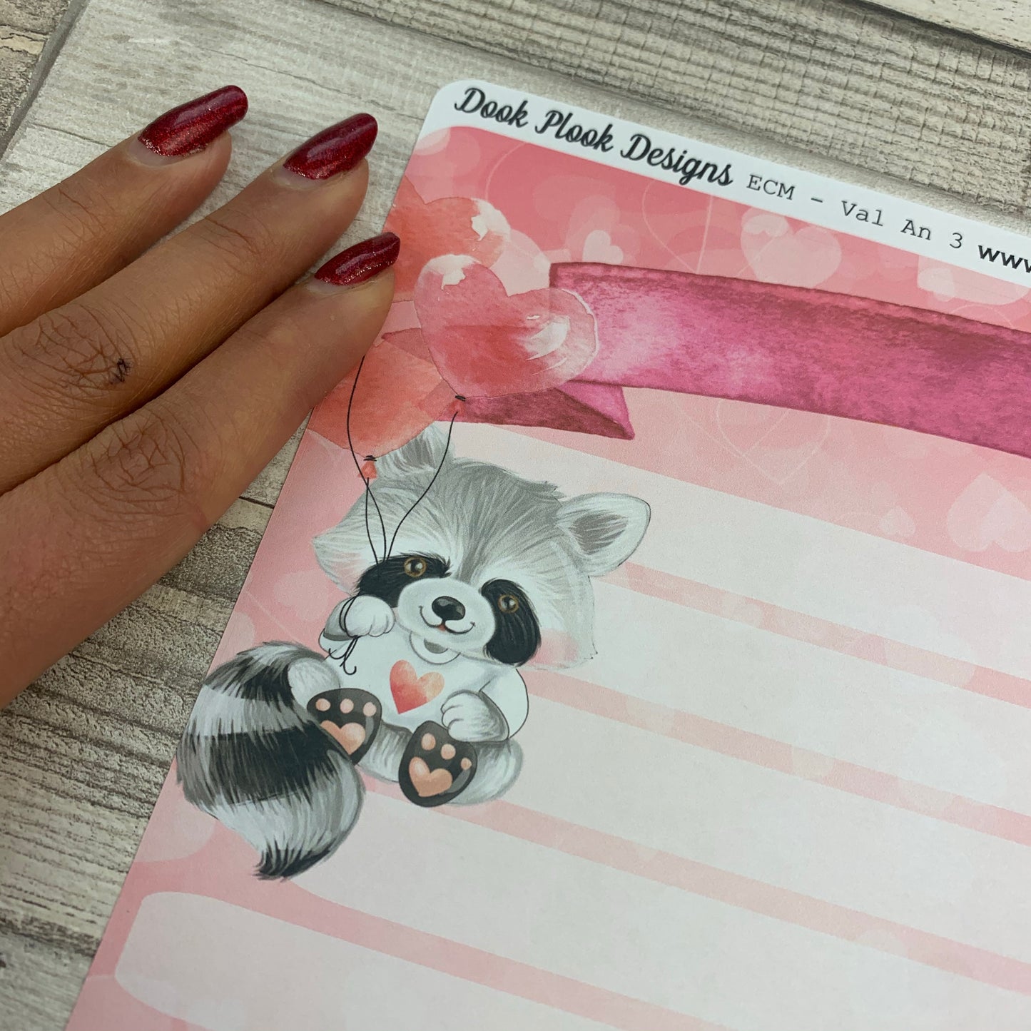 Erin Condren Month Note Pages (Valentines Animals)