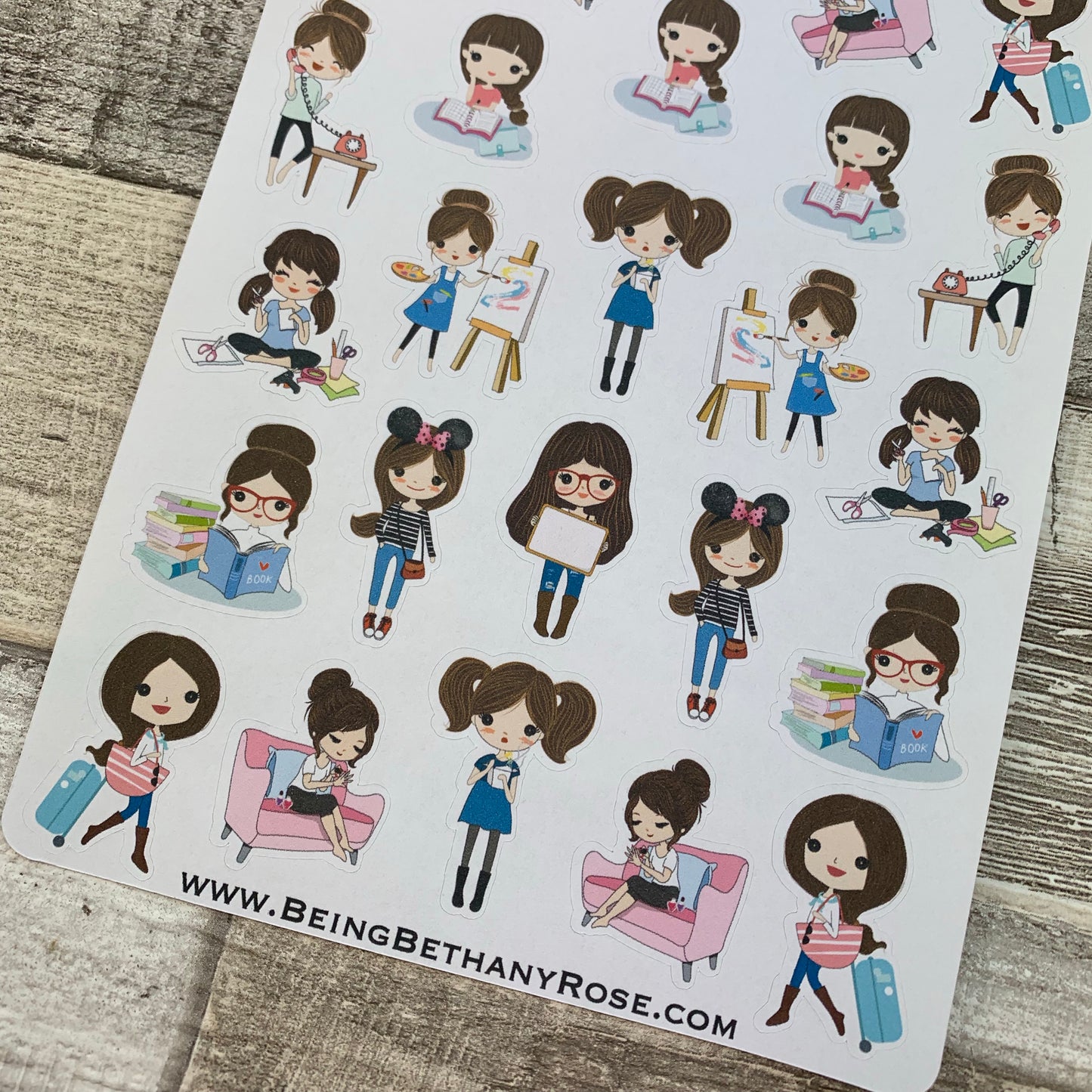 Mixed character White Woman Stickers (DPD1451)