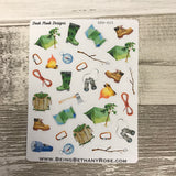 Water colour camping stickers (DPD615)