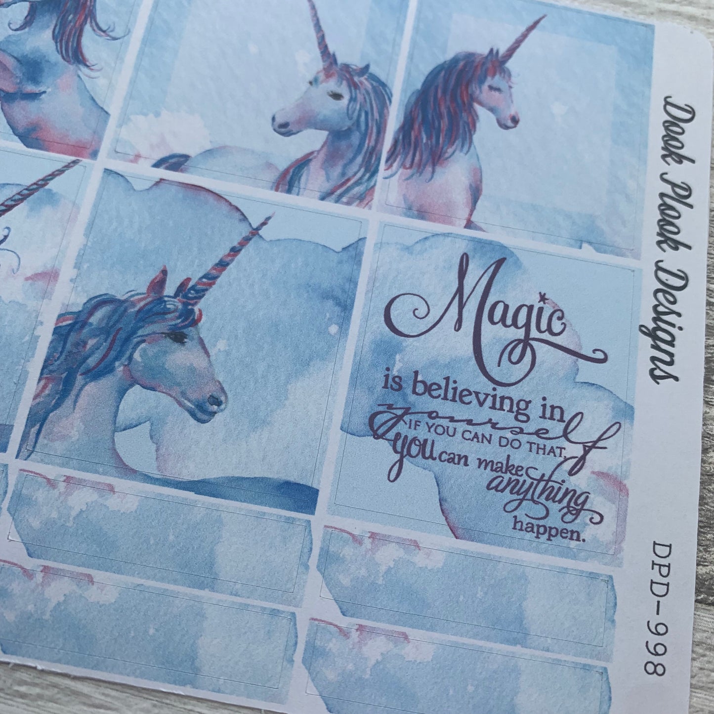 Watercolour unicorn stickers for Erin Condren Horizontal (DPD998)