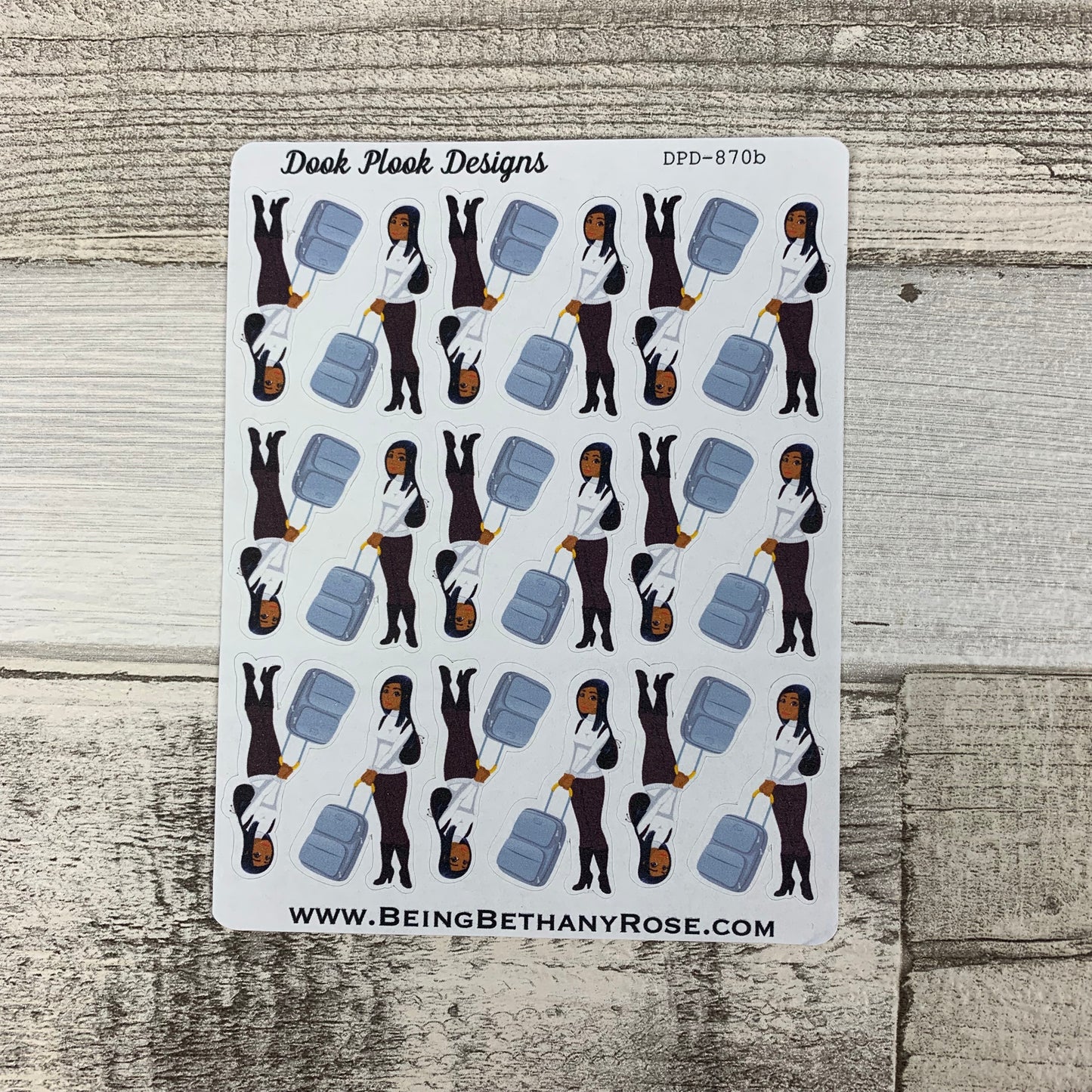 Female traveller stickers (DPD870)