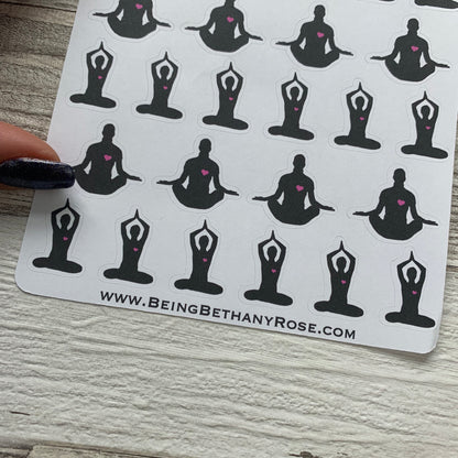 Yoga stickers for Erin Condren, Plum Paper, Filofax, Kikki K (DPD021-023)