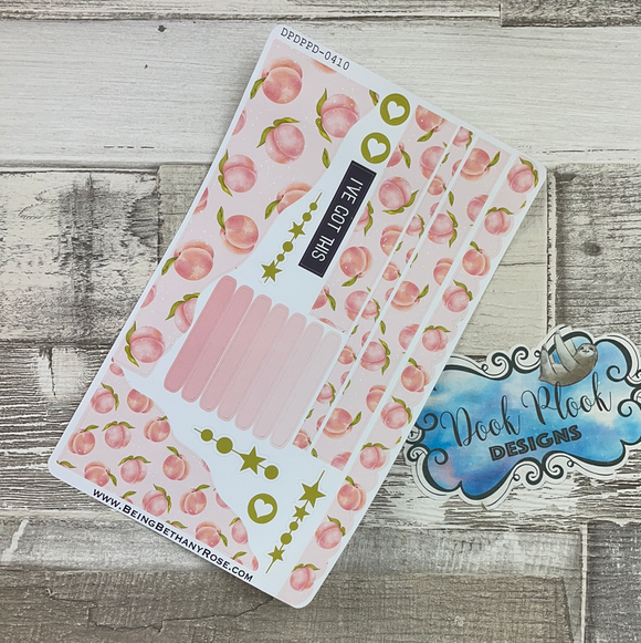(0410) Passion Planner Daily Wave stickers - Pink Peach