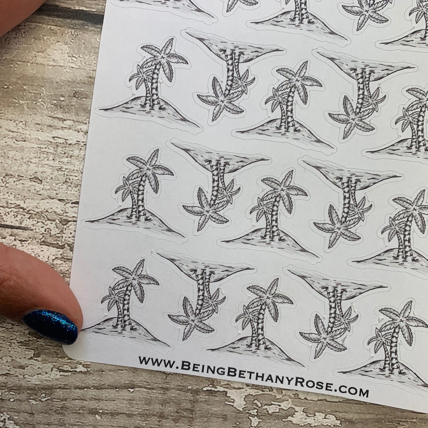 Palm tree / Beach / Holiday stickers (BNWP0016)